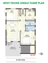 East Facing Single Floor Plan